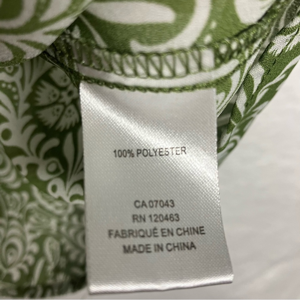 Jones New York Green Floral Blouse 3X Smocked Sleeve Boho Cottagecore Top - Picture 8 of 8